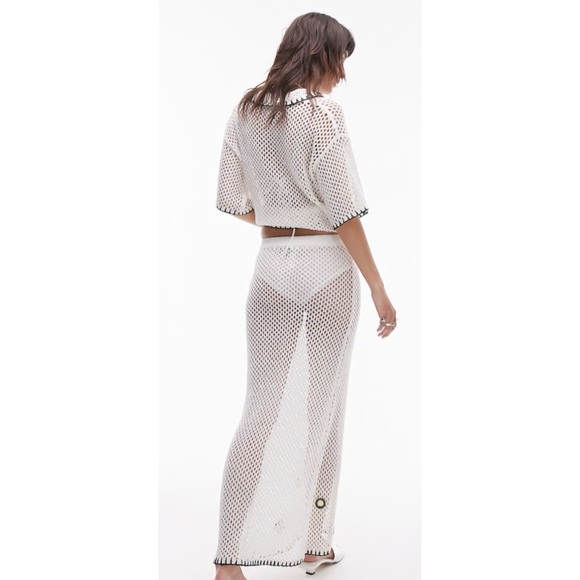 TOPSHOP OPEN KNIT EMBROIDERED MAXI SKIRT NEW WITH TAGS IN STORES - Picture 5 of 6